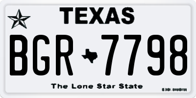 TX license plate BGR7798