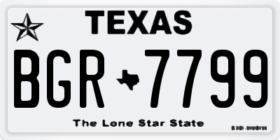 TX license plate BGR7799