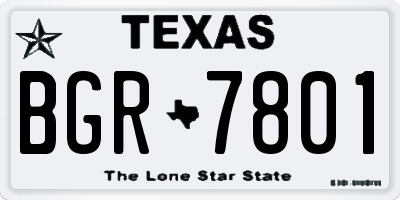 TX license plate BGR7801