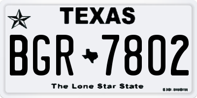 TX license plate BGR7802
