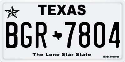 TX license plate BGR7804