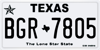 TX license plate BGR7805