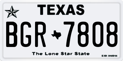 TX license plate BGR7808