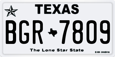 TX license plate BGR7809