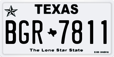 TX license plate BGR7811