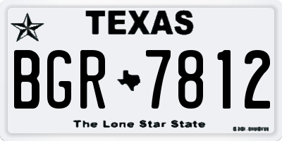 TX license plate BGR7812