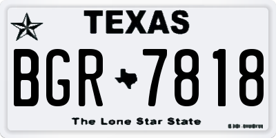 TX license plate BGR7818