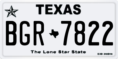TX license plate BGR7822
