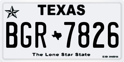 TX license plate BGR7826