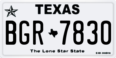 TX license plate BGR7830