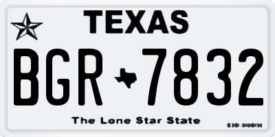TX license plate BGR7832