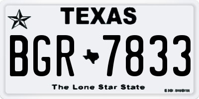 TX license plate BGR7833