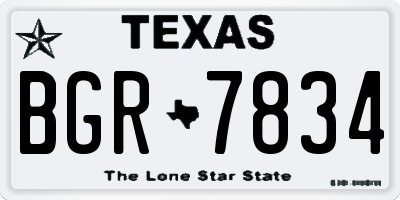 TX license plate BGR7834