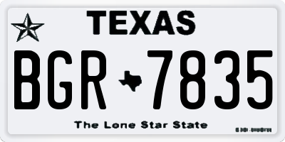 TX license plate BGR7835