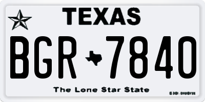 TX license plate BGR7840
