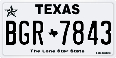 TX license plate BGR7843