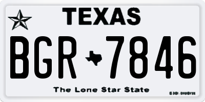TX license plate BGR7846
