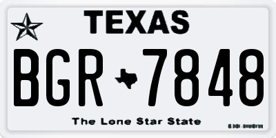 TX license plate BGR7848