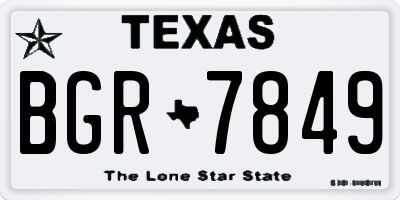 TX license plate BGR7849