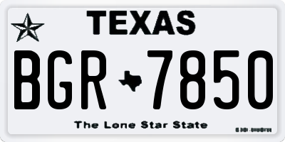 TX license plate BGR7850