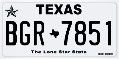TX license plate BGR7851