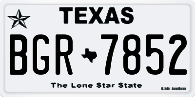 TX license plate BGR7852