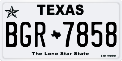 TX license plate BGR7858