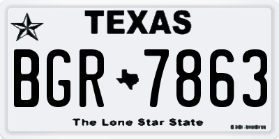 TX license plate BGR7863