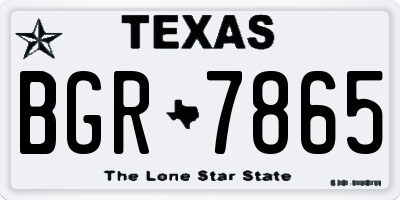 TX license plate BGR7865