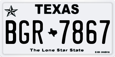 TX license plate BGR7867
