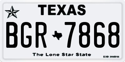 TX license plate BGR7868