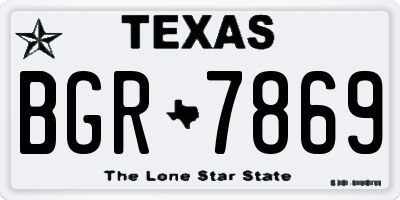 TX license plate BGR7869