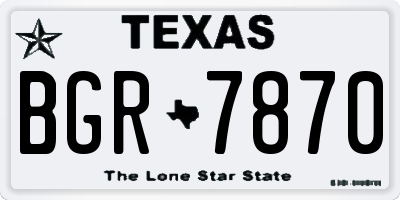 TX license plate BGR7870