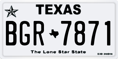 TX license plate BGR7871