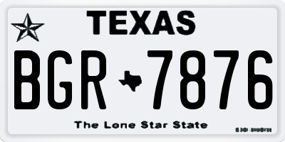 TX license plate BGR7876
