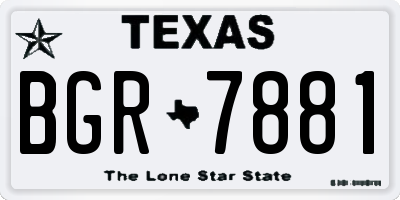 TX license plate BGR7881