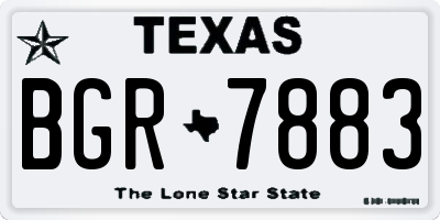 TX license plate BGR7883