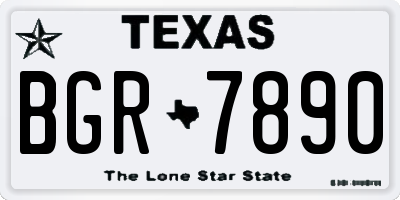 TX license plate BGR7890