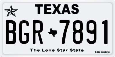TX license plate BGR7891