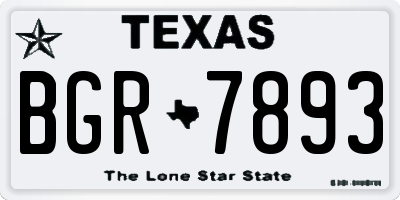TX license plate BGR7893
