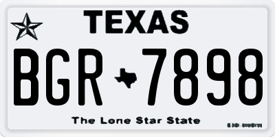 TX license plate BGR7898