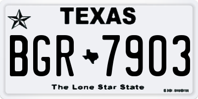 TX license plate BGR7903