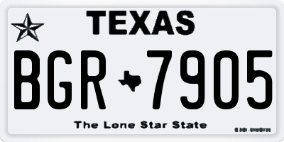 TX license plate BGR7905