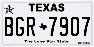 TX license plate BGR7907