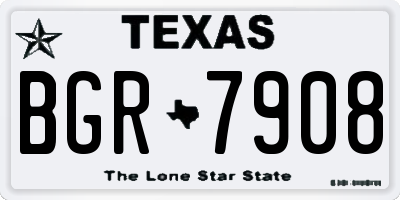 TX license plate BGR7908