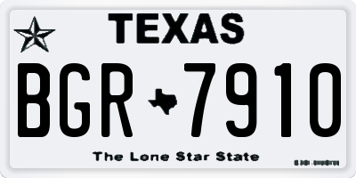 TX license plate BGR7910