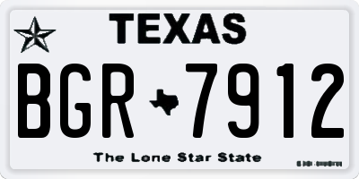 TX license plate BGR7912