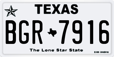 TX license plate BGR7916