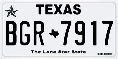 TX license plate BGR7917