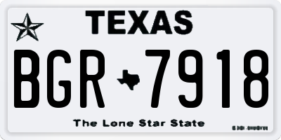 TX license plate BGR7918